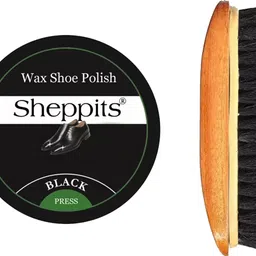Sheppits Premium Wax Leather Shoe Polish (Black) & Wooden Shoe Polish Brush (Black) Shoe Care Kit-picture-22