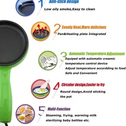 spella Electric Non stick Frying Pan with Steam Egg Boiler-52 Non-Stick Egg_FryPan Boiled Eggs_Steaming Boiling Roasting-52 Egg Cooker image 3