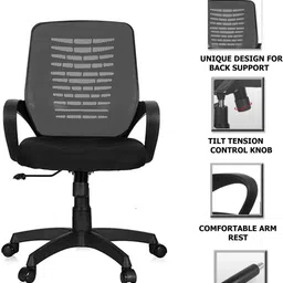 maestro The Rolling Ergonomic Comfort Chairs for Office Use: The Medium Back Chair Fabric Office Conference Chair image 5