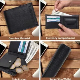 miswak royale Men Trendy Black Artificial Leather RFID Wallet image 3