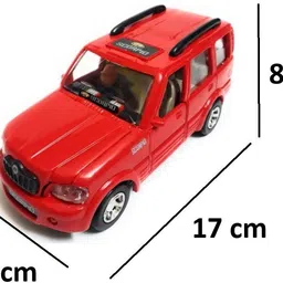 sani international Toy Mall Plastic Pull Back Scorpio Car, Pack Of 1, Red image 2