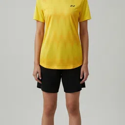 aman Women Solid Round Neck Polyester Yellow T-Shirt-picture-27
