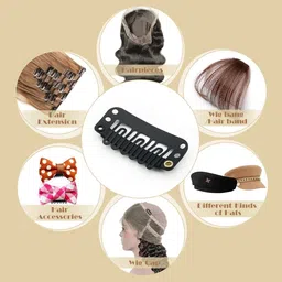 growth 12 Pieces Hair Extensions Snap Clip Set Wig Fixing Pin U-shape Metallic Wig Clip Hair Accessory Set image 4