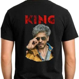 teegalary Men Printed Round Neck Pure Cotton Black T-Shirt image 2