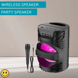 SACRO LZ (PORTABLE WIRELESS BLUETOOTH SPEAKER)Crystal Clear Sound With Karaoke MicW401 15 W Bluetooth Laptop/Desktop Speaker image 1