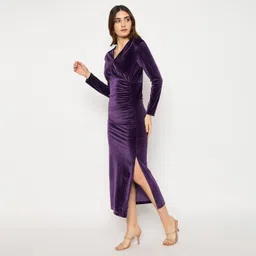 madame Women Bodycon Purple Midi/Calf Length Dress image 3