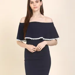 harpa Women Bodycon Dark Blue Mini/Short Dress-picture-13