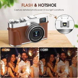 dkian 4K Video Compact Cameras with 16X Digital Zoom Anti Shake 2 Batteries DC image 2