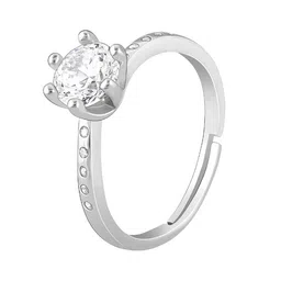 GIVA Women 925 Sterling Silver Rhodium-Plated Adjustable Finger Ring image 2