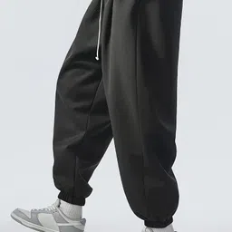 irondye Men Loose Fit Black Cotton Blend Trousers-picture-25
