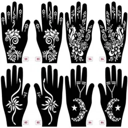 vmens99 Mehndi Stencil Set for Women & Girls | Reusable Bridal & Festival Mehndi M_F285 Hand Mehndi Stencil Stencil-picture-27