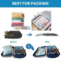 pratyang 5Pack Vacuum Compression Storage Bags With Pump,Space Saver Sealer Bag P597 Travel Storage Vacuum Bags-picture-24