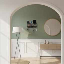 ag enterprises 83 double mobile stand + pen Holder + Key Holder 7 Key Hooks S.S. Wood, Stainless Steel Key Holder-picture-10