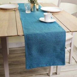the conversion Premium (72x12) Aqua Blue Jute Table Runner-picture-24