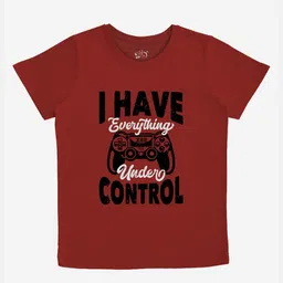 x2o Boys Maroon Typography Pack of 2 Printed T-shirt image 3