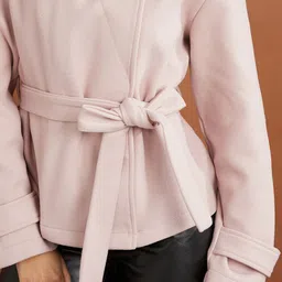 Styli Women Nude-Coloured Open Front Jacket image 4