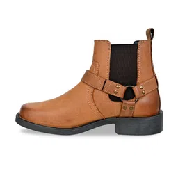 HX London Men Leather High-Top Biker Boots image 2