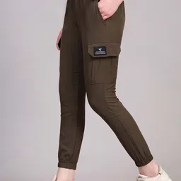 Dpassion Women Mid-Rise Running Cargo Sports Joggers-image-19