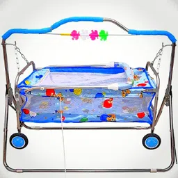 style SWING CRADLE BASSINET WITH WHEELS & MOSQUITO NET FOR BABY KIDS NEWBORN PREMIUM QUALITY image 2