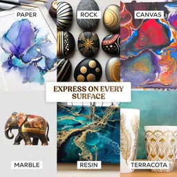 granotone Acrylic Venezia Metallic Colour | 12 Metallic Shades | 50 ml | Extra Sheen | Non Fading | Indoor/Outdoor | Non Toxic | Multi-Surface | Pro Artist, Hobby Painters & Kid | Made in India image 5