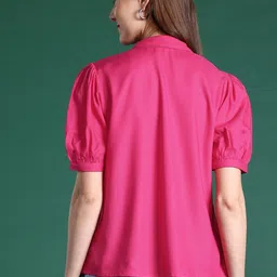 dressberry Women Regular Fit Solid Casual Shirt image 4