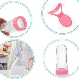 badal kidz Baby Silicone Feeding Bottle|Food Dispensing Spoon For Semi-Solid Food & Cereals Feeder image 3