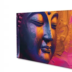 nestroots Framed Buddha Head with Vibrant Background Wall Painting image 5