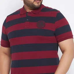 austivo Men Solid Polo Neck Cotton Blend Red, Blue T-Shirt-picture-12