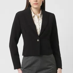 van heusen Women Solid Single Breasted Formal Blazer-picture-17