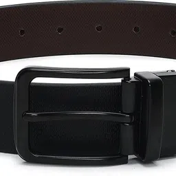 crusset Men Formal Black Genuine Leather Reversible Belt image 2