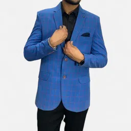 gargian master cut Men Checkered Single Breasted Formal, Party Blazer-picture-11