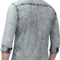 cazzba Men Regular Fit Solid Cut Away Collar Casual Shirt image 2