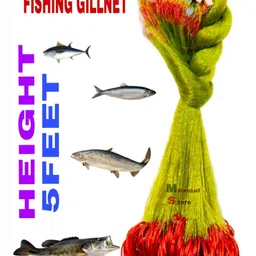 mondal store 45MM 2FINGER FISHING COLOR GILLNET HEIGHT 5FEET Fishing Net-picture-30