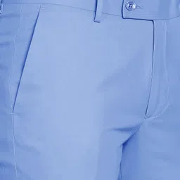 ardlor Men Slim Fit Light Blue Cotton Blend Trousers image 4