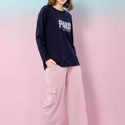 NIGHT FLOSS Printed Round Neck Long Sleeves T-Shirt With Trouser image 3