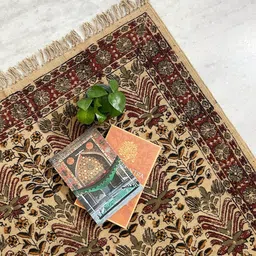 Peepul Tree Cream & Red Floral Printed Cotton Carpets image 5