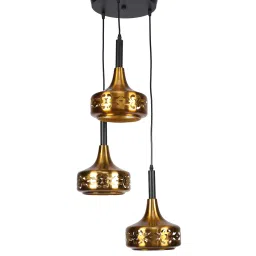 kapoor lampshades Gold Metal 3 Light Cluster Hanging Lights image 5