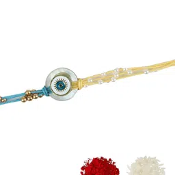 Asthetika Evil Eye Mother of Pearl Rakhi With Roli Chawal image 3