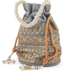 TEEJH Floral Embroidered Potli image 3