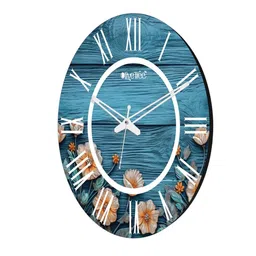 olive tree Sylan Blue Engineered Wood Wall Clock image 5