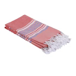 BIANCA Pure Cotton Pack Of 2 Pink Thin Striped Bath Towel - 233 GSM image 4
