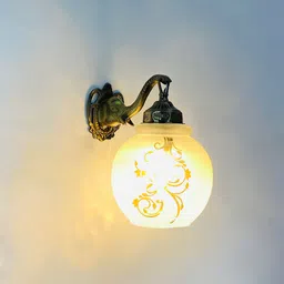 foziq White Printed Glass Wall Lamp image 3