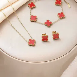 DIVASTRI Gold-Plated Stones-Studded Jewellery Set image 4