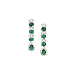 OOMPH American Diamond Studded Teardrop Statement Design Jewellery Set image 5