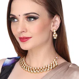 Anvik Gold-Plated Kundan Studded Jewellery Set image 2