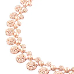 Zaveri Pearls Rose Gold-Plated Cubic Zirconia-Studded Jewellery Set image 4