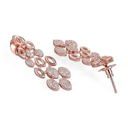 Rubans Rose Gold-Plated White CZ-Studded Jewellery Set image 4