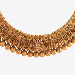 Kushal's Fashion Jewellery Gold-Plated Ruby Antique Jewellery Set image 5