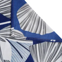 Cortina Navy Blue & White Floral 110 TC Single Bedsheet with 1 Pillow Cover image 4