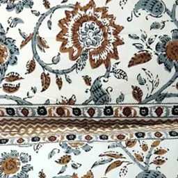 White Floral 144 TC Cotton 1 Double King Size Bedsheet with 2 Pillow Covers by J.K.Enterprises image 5